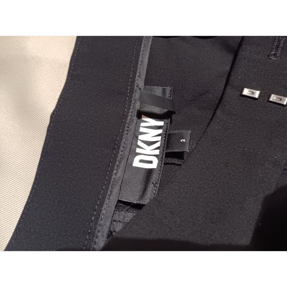 DKNY Women's Black Solid High Rise Wide Leg Career Dress Pants Size 2 NWOT - Picture 5 of 5
